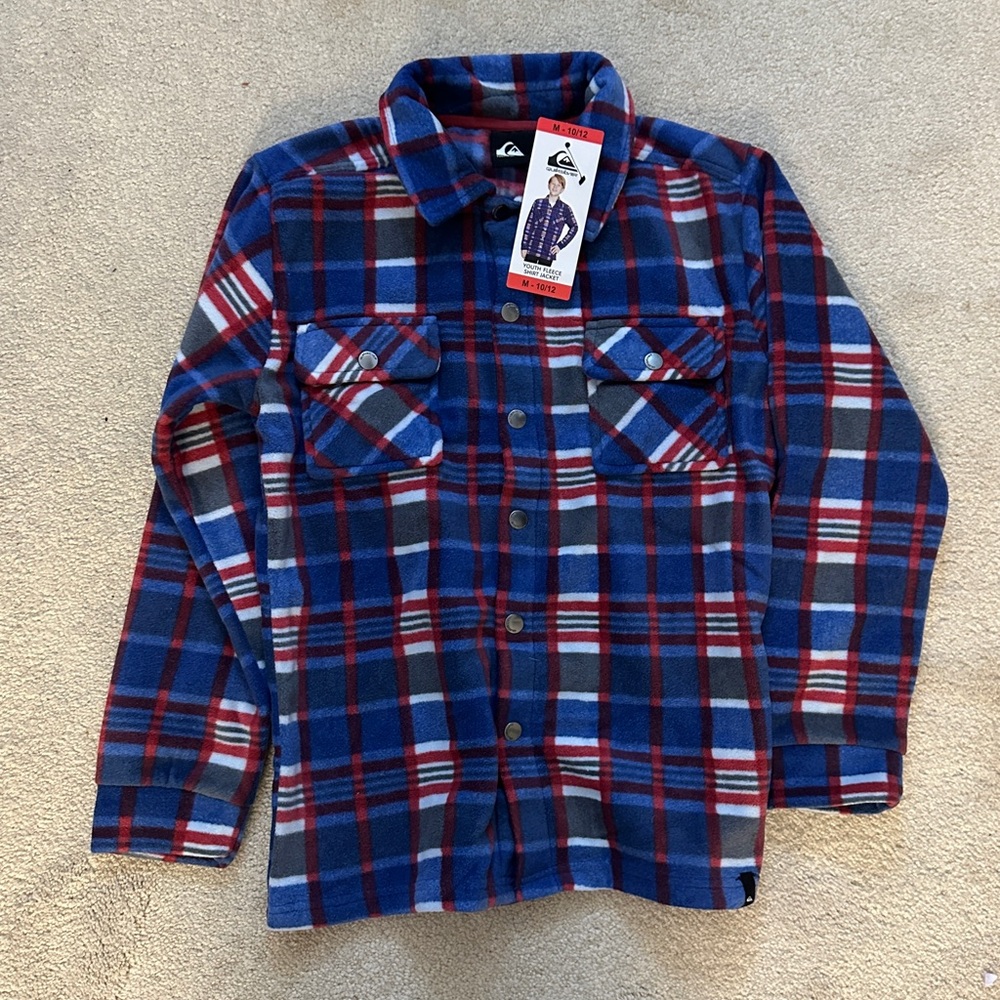 Quiksilver Boys Fleece Plaid Shirt Jacket